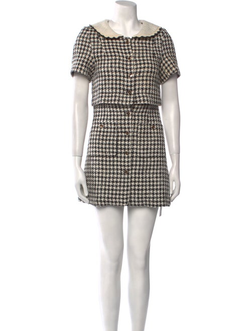 Sandro Houndstooth Print Mini Dress