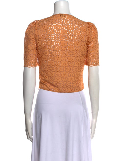 Sandro V-Neck Short Sleeve Crop Top