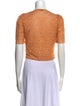 Sandro V-Neck Short Sleeve Crop Top