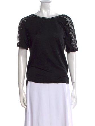 Sandro Linen Bateau Neckline T-Shirt