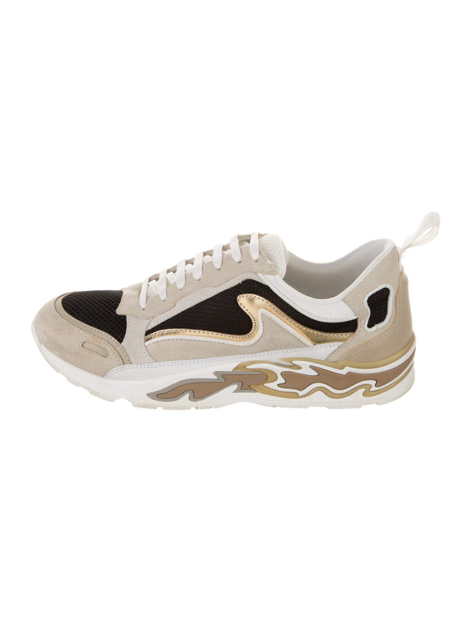 Sandro Suede Colorblock Pattern Sneakers