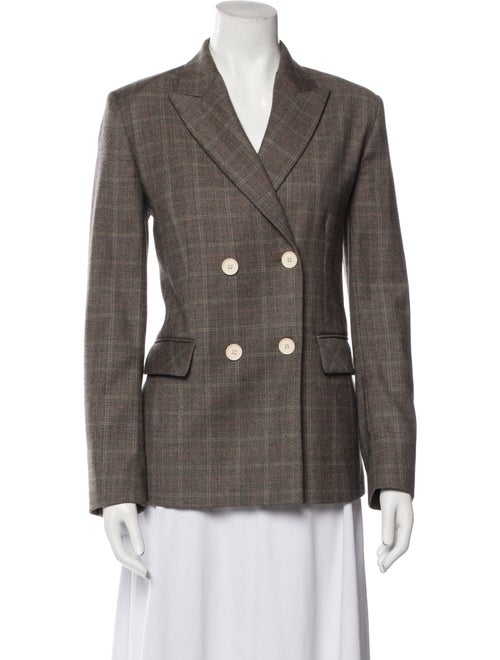 Sandro Wool Plaid Print Blazer