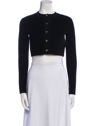 Sandro Mock Neck Long Sleeve Crop Top