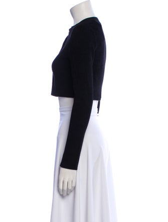 Sandro Mock Neck Long Sleeve Crop Top