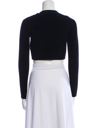 Sandro Mock Neck Long Sleeve Crop Top