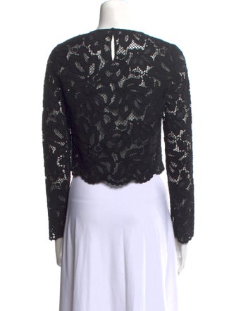 Sandro Crew Neck Long Sleeve Crop Top