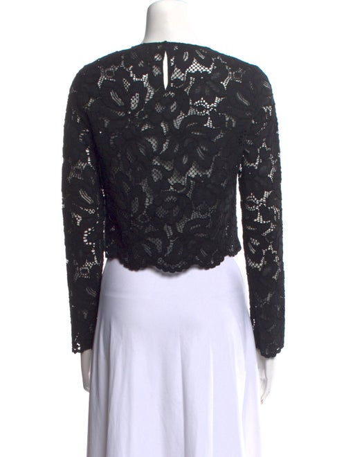 Sandro Crew Neck Long Sleeve Crop Top