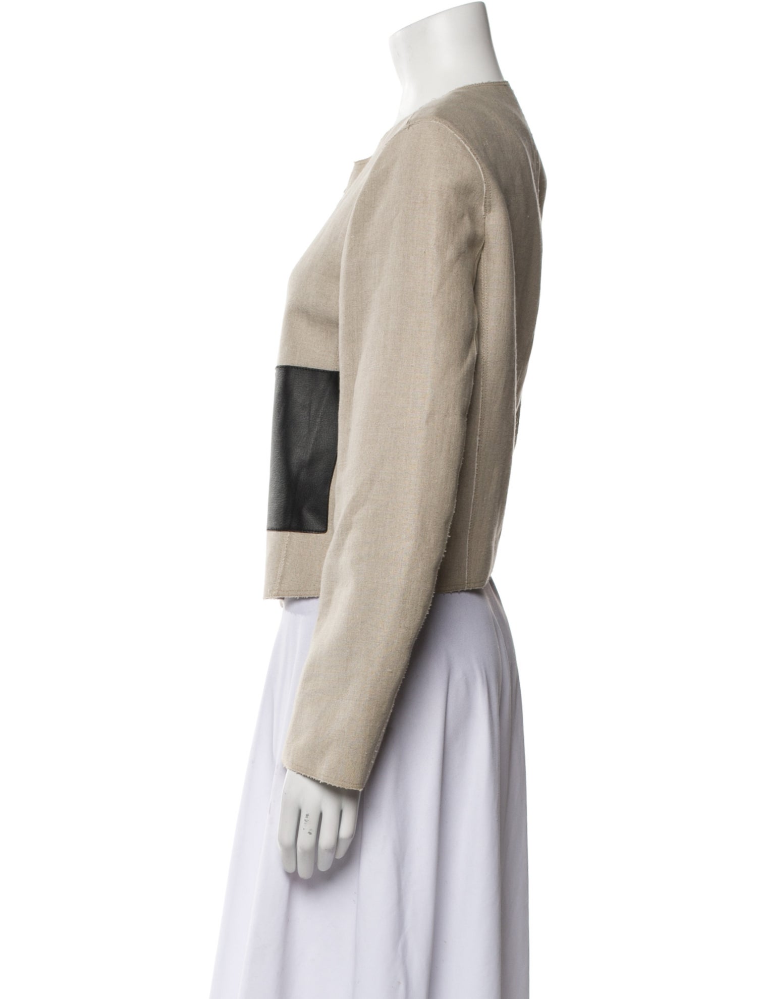 Sandro Linen Colorblock Pattern Jacket