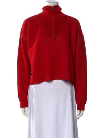 Sandro Silk Mock Neck Sweatshirt