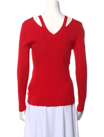 Sandro V-Neck Long Sleeve Top