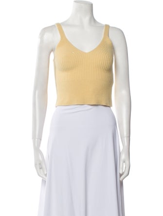 Sandro Wool V-Neck Crop Top