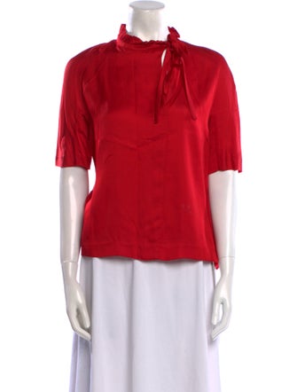 Sandro Silk Mock Neck Blouse