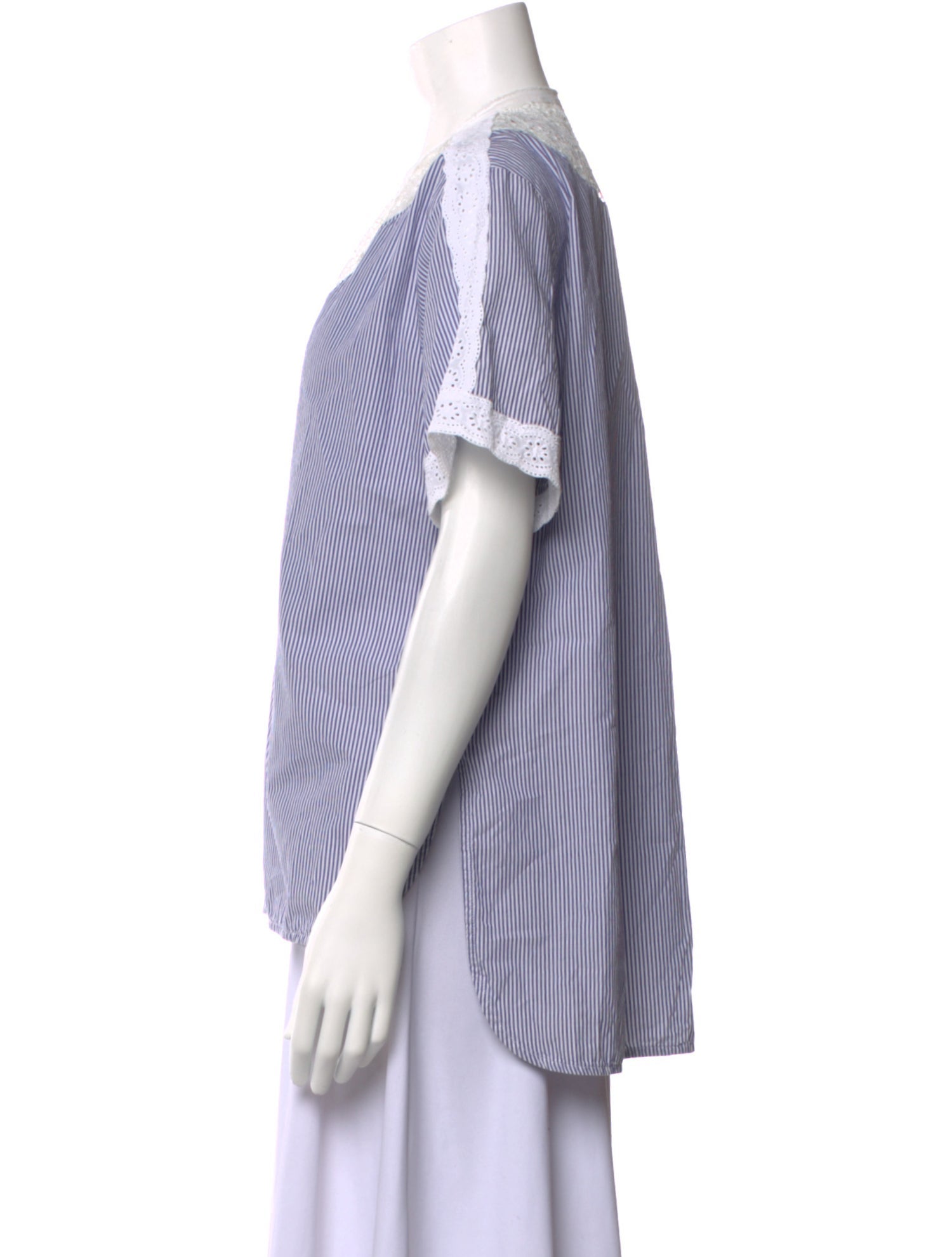 Sandro Striped V-Neck Blouse