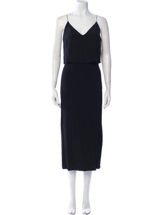 Sandro V-Neck Long Dress