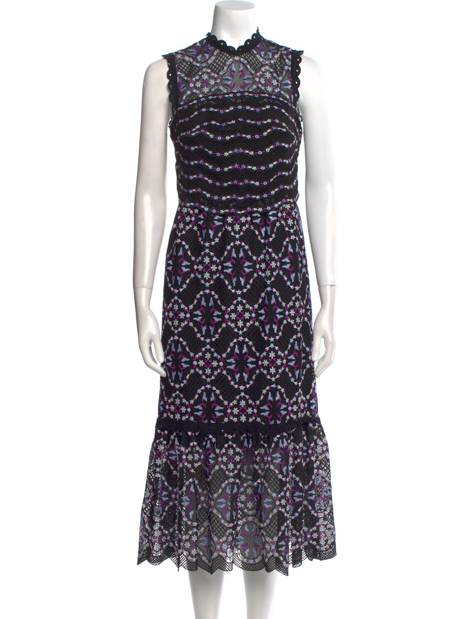 Sandro Printed Midi Length Dress