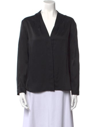 Sandro V-Neck Long Sleeve Blouse