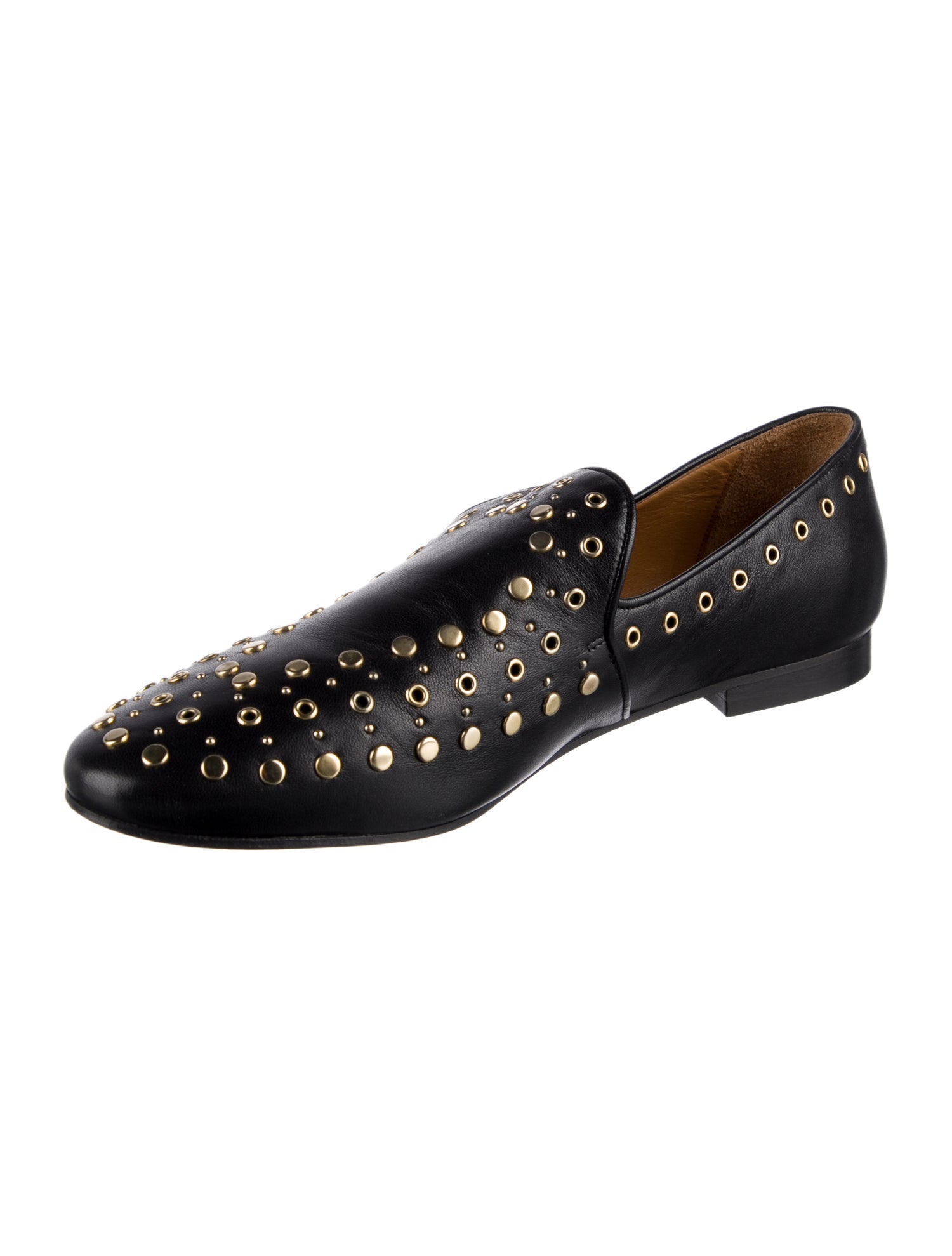 Sandro Leather Studded Accents Loafers