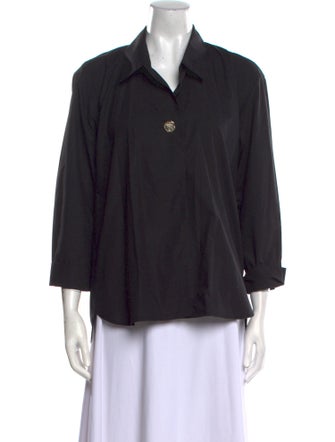 Sandro Three-Quarter Sleeve Button-Up Top