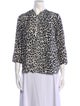 Sandro Silk Animal Print Button-Up Top