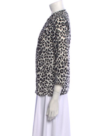 Sandro Silk Animal Print Button-Up Top