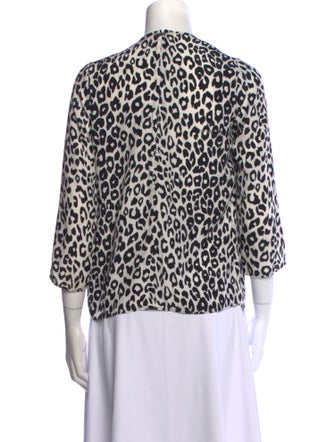 Sandro Silk Animal Print Button-Up Top