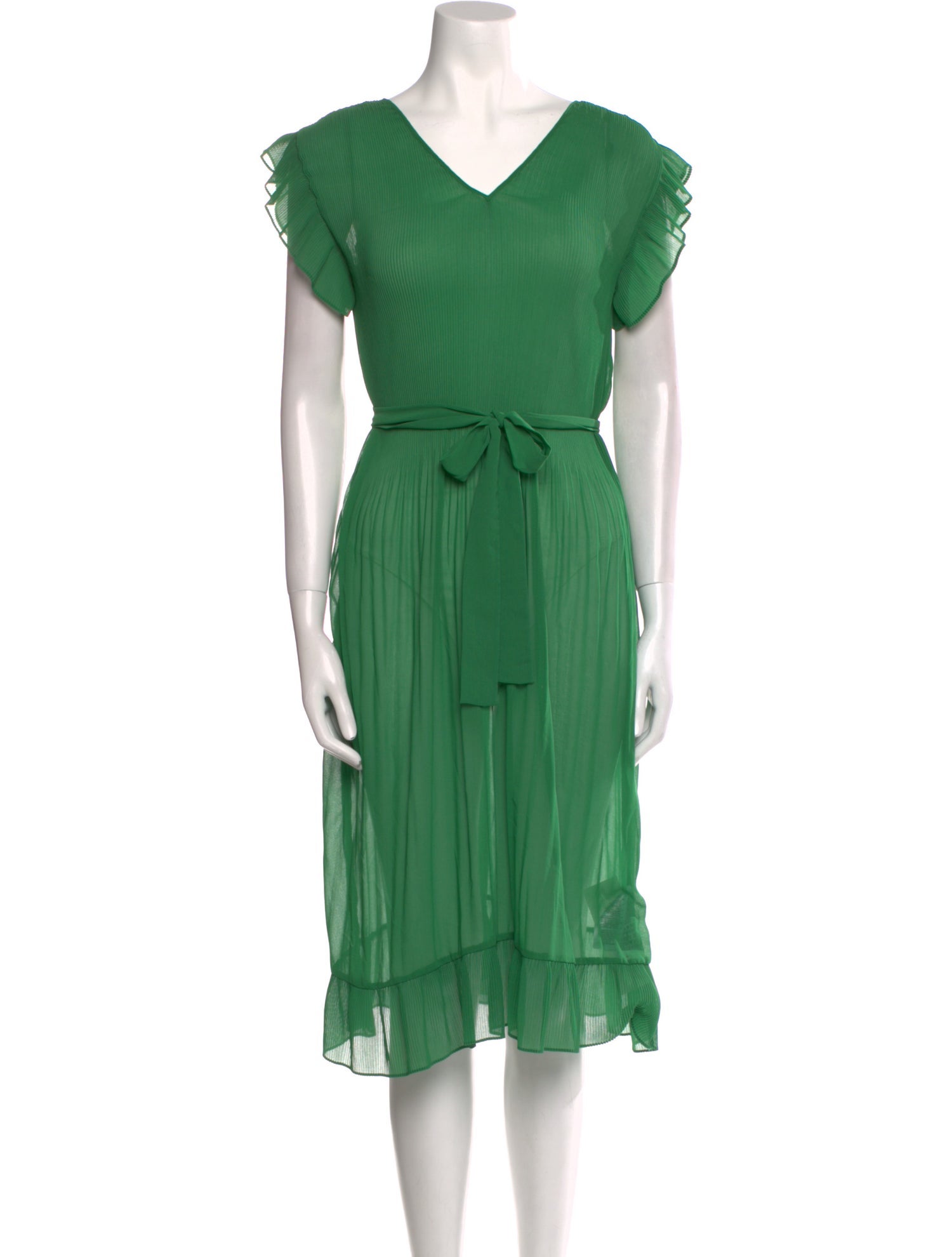 Sandro V-Neck Midi Length Dress