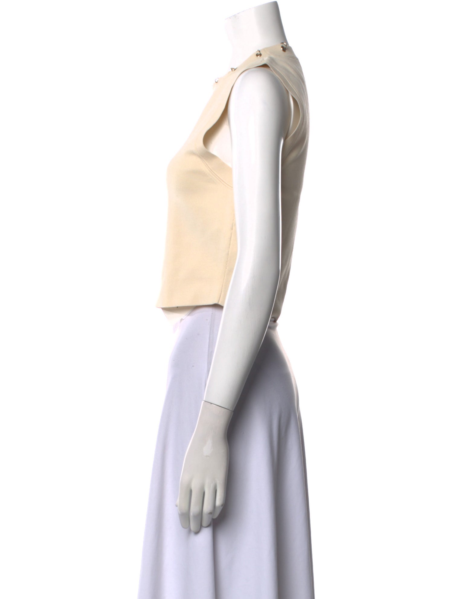 Sandro Crew Neck Sleeveless Crop Top