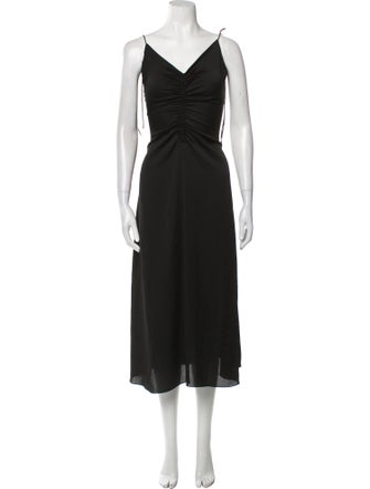 Sandro V-Neck Long Dress