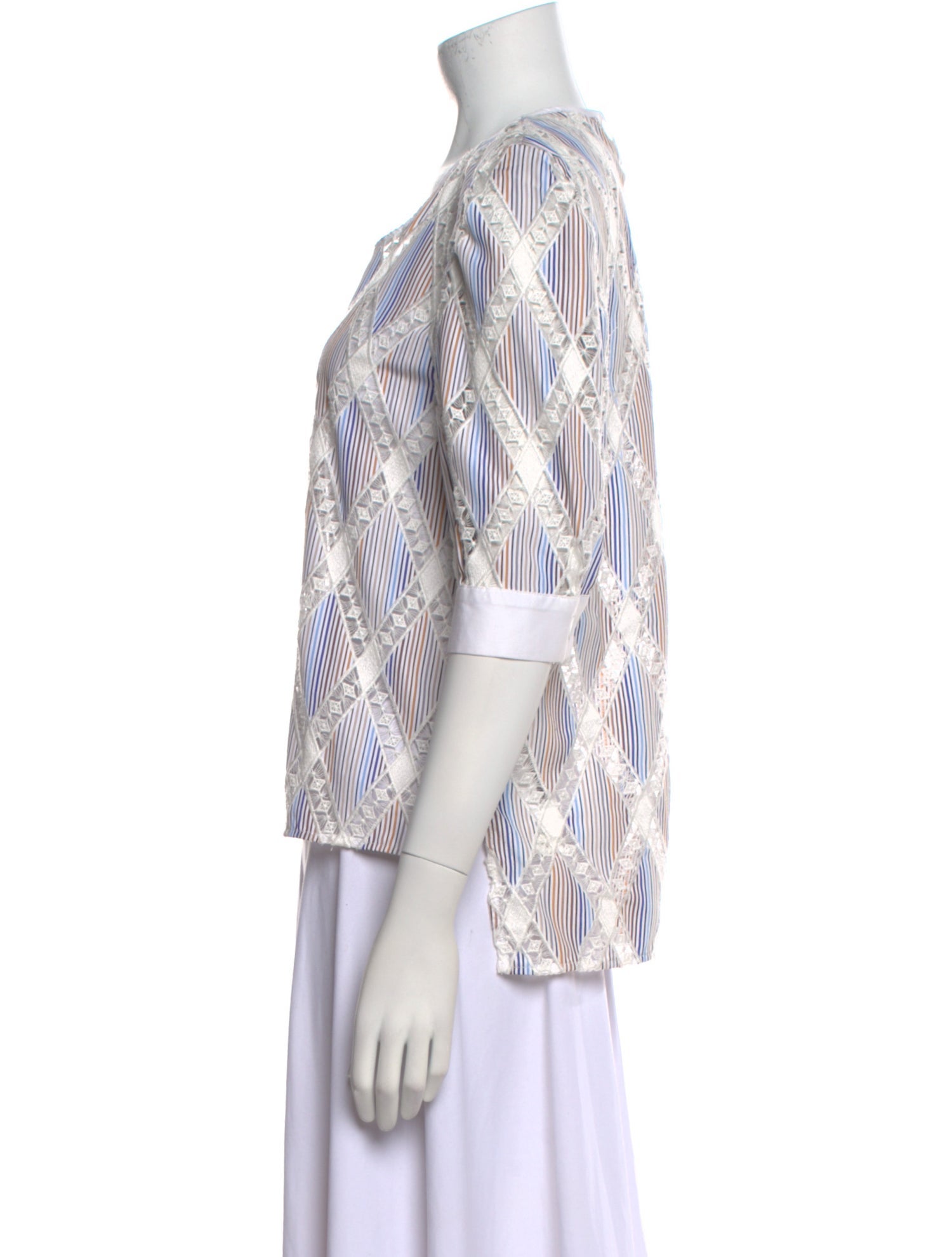 Sandro Printed Scoop Neck Blouse