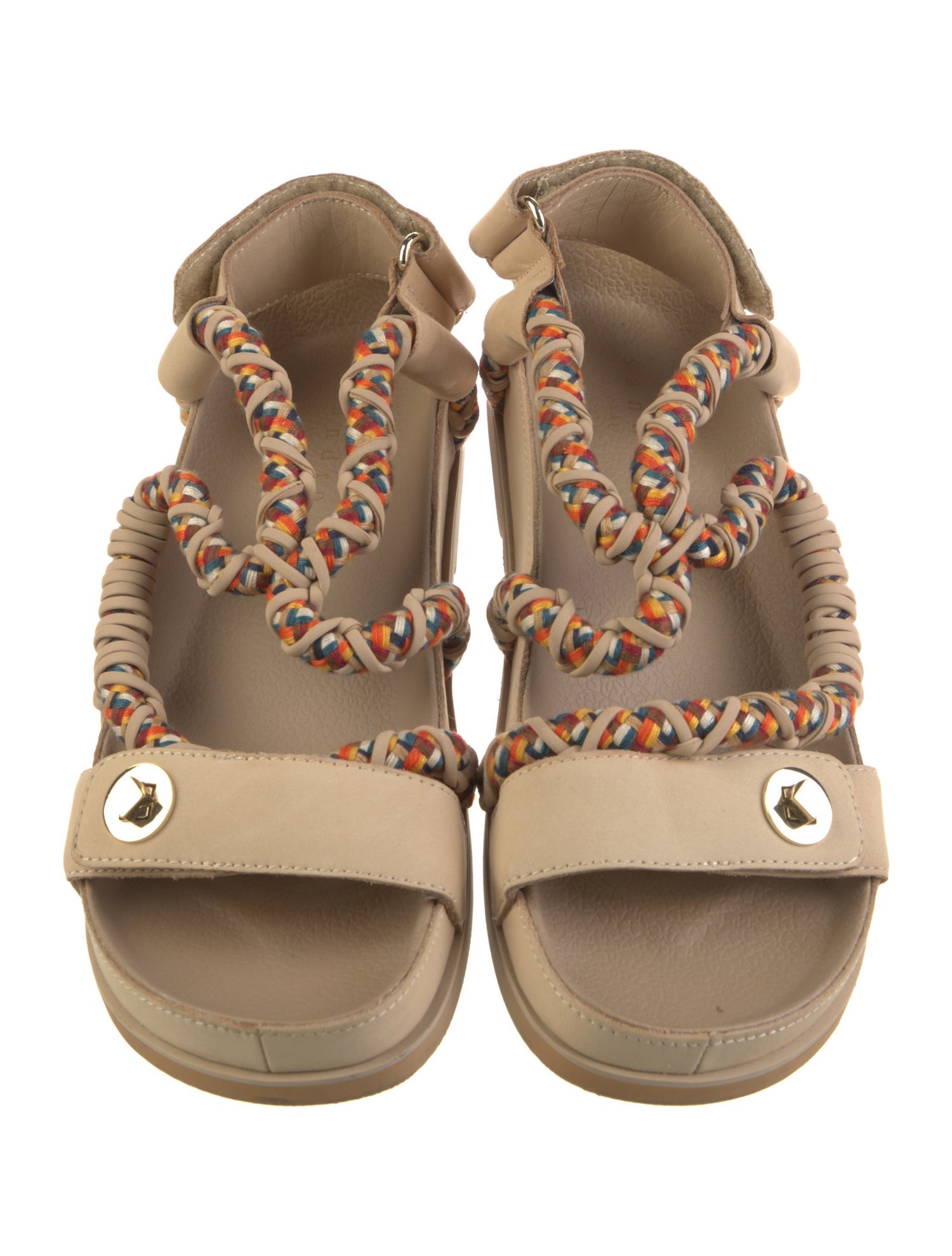 Sandro Leather Braided Accents Sandals