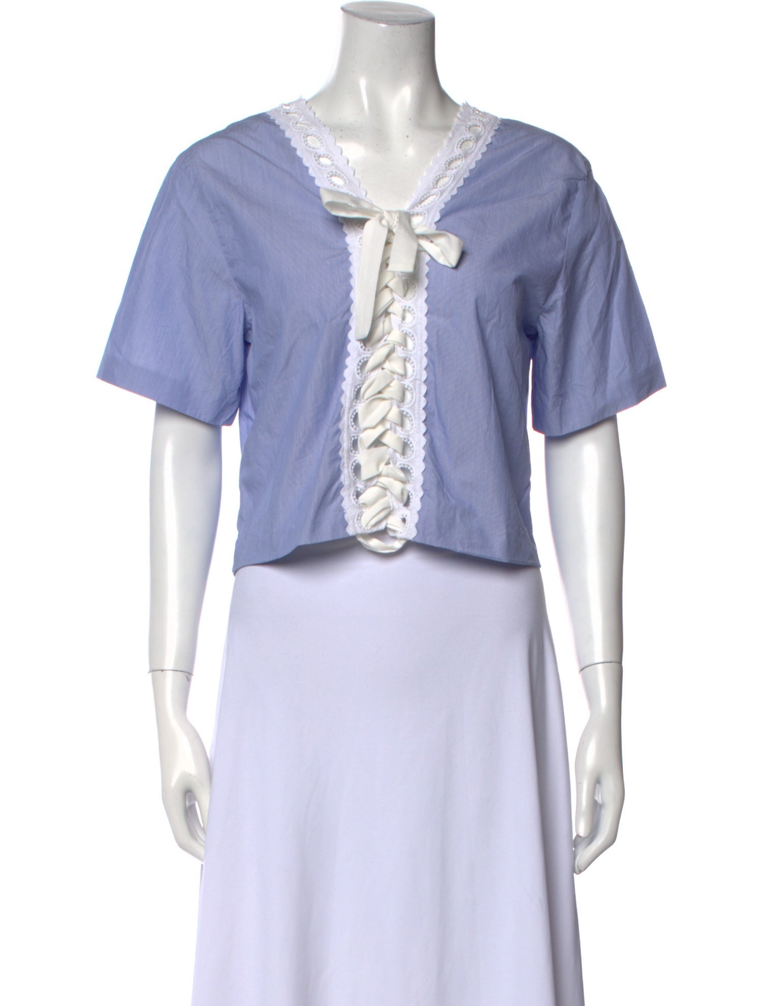 Sandro V-Neck Short Sleeve Crop Top