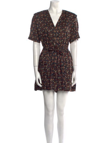 Sandro Jumpsuits and Rompers Floral Print V-Neck Romper M