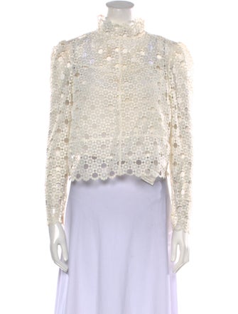 Sandro Mock Neck Long Sleeve Crop Top