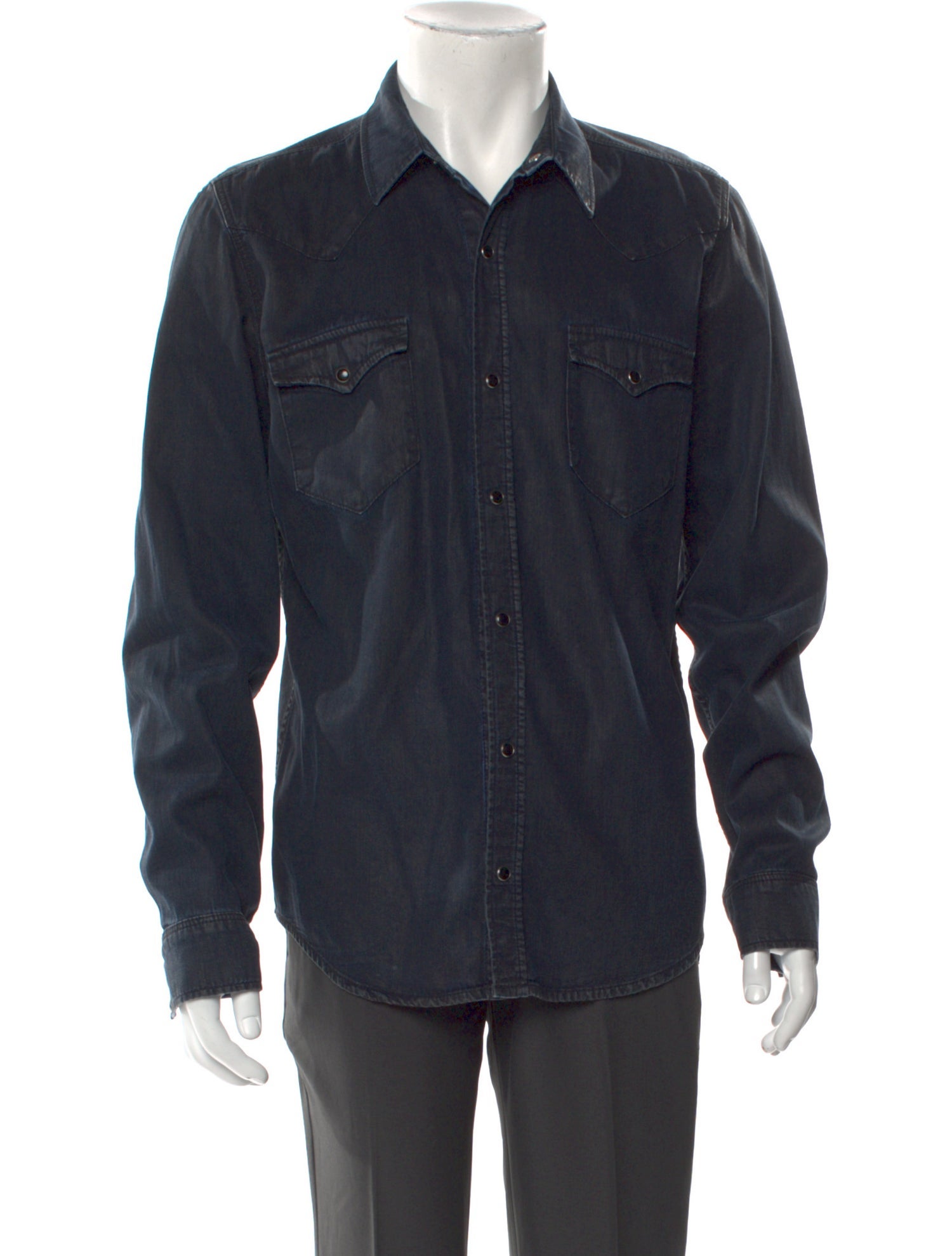 Sandro Long Sleeve Denim Shirt