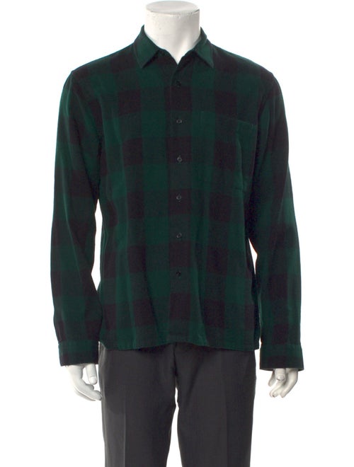 Sandro Plaid Print Long Sleeve Shirt