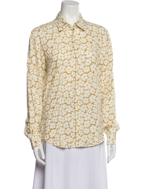 Sandro Floral Print Long Sleeve Blouse