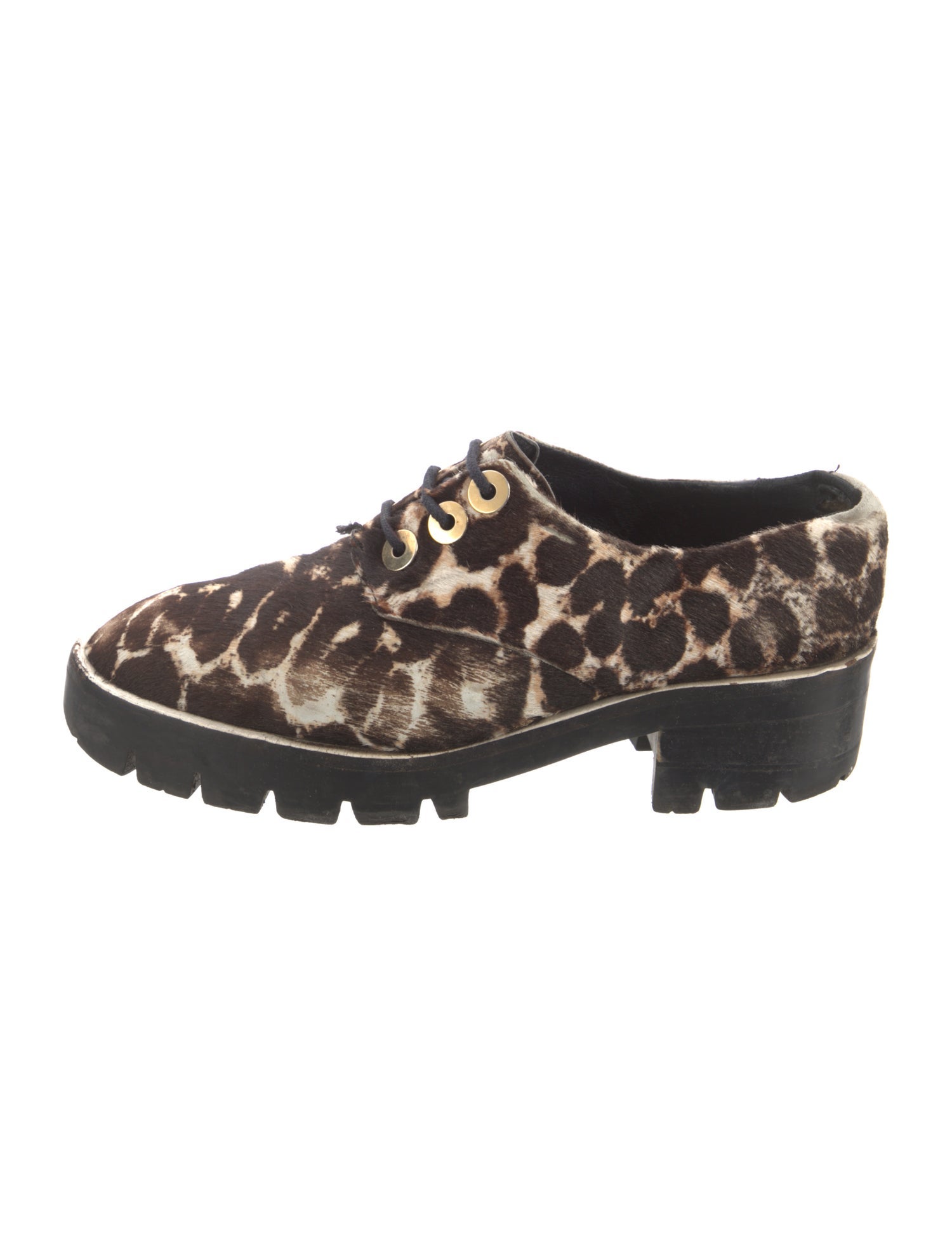 Sandro Ponyhair Animal Print Oxfords