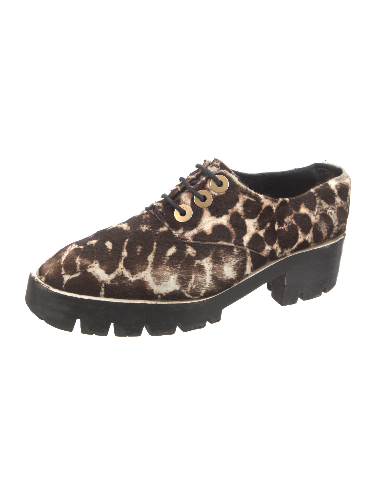 Sandro Ponyhair Animal Print Oxfords