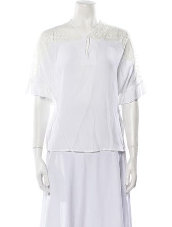 Sandro V-Neck Three-Quarter Sleeve Blouse