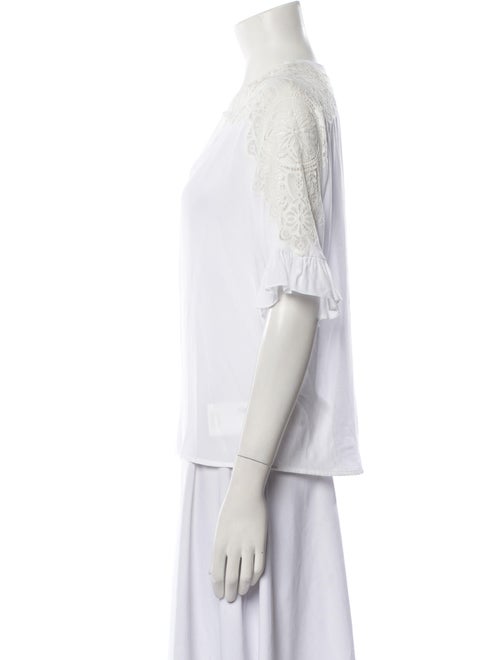 Sandro V-Neck Three-Quarter Sleeve Blouse