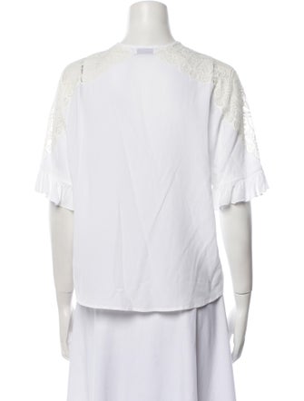 Sandro V-Neck Three-Quarter Sleeve Blouse