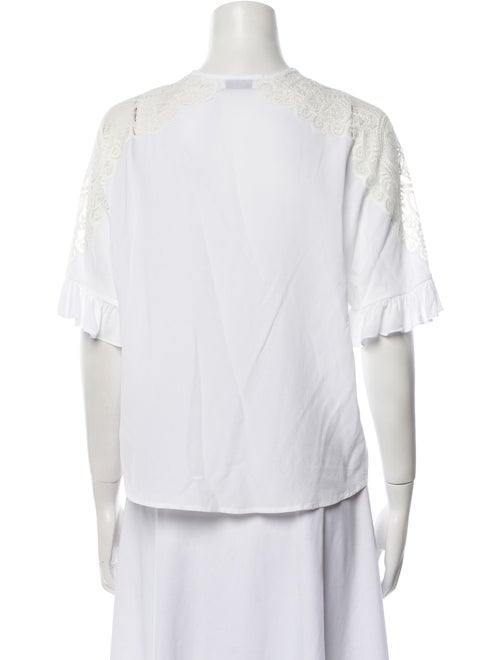 Sandro V-Neck Three-Quarter Sleeve Blouse