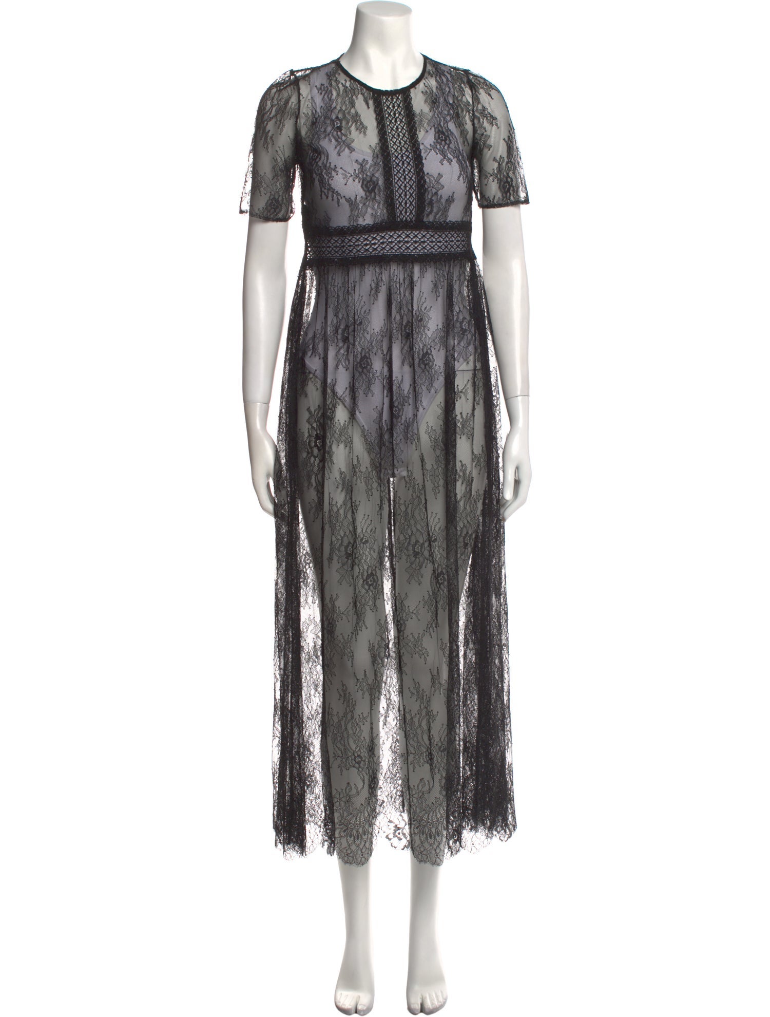 Sandro Lace Pattern Long Dress