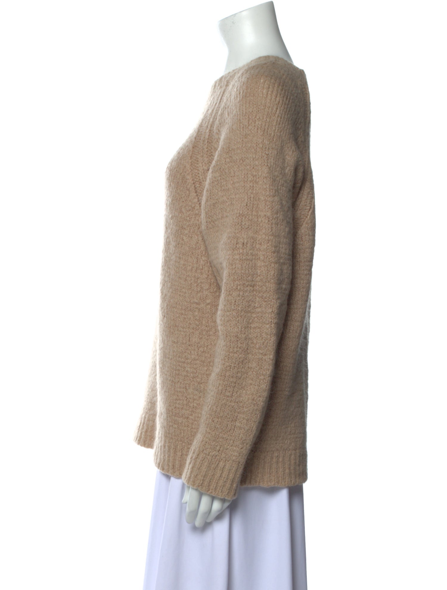 Sandro Camel Hair Scoop Neck Sweater