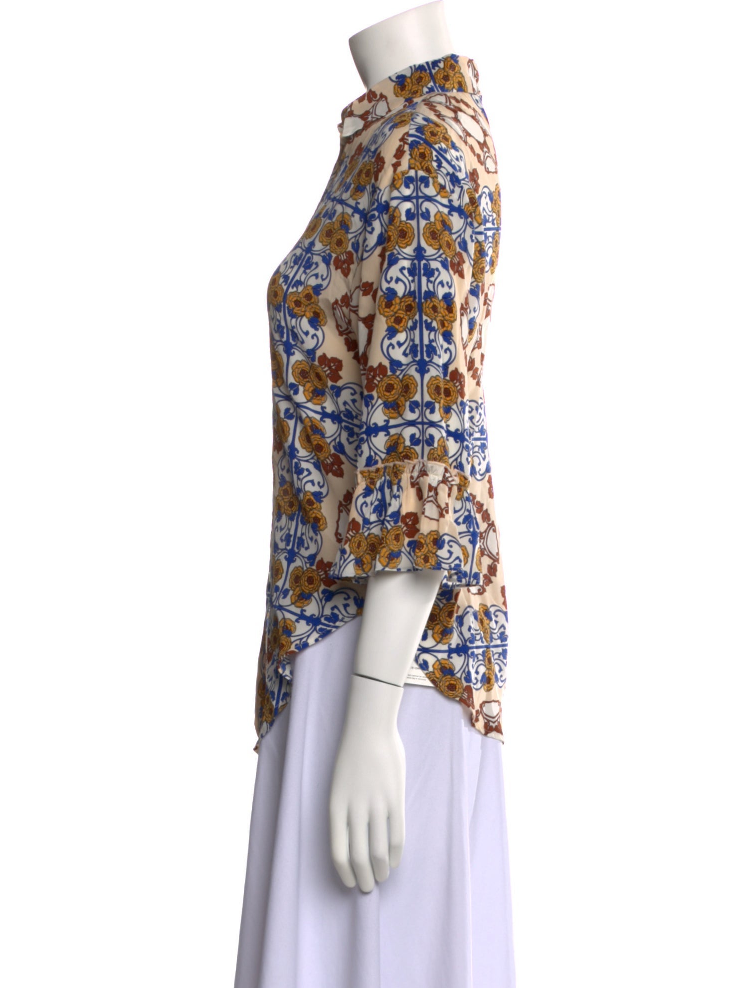 Sandro Silk Floral Print Blouse