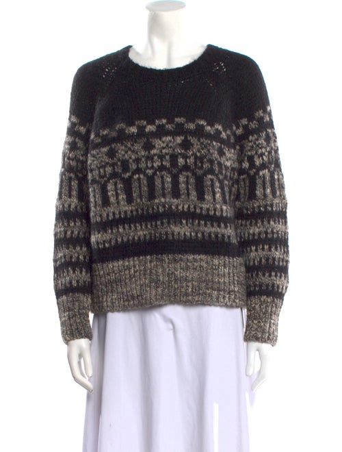 Sandro Printed Crew Neck Sweater