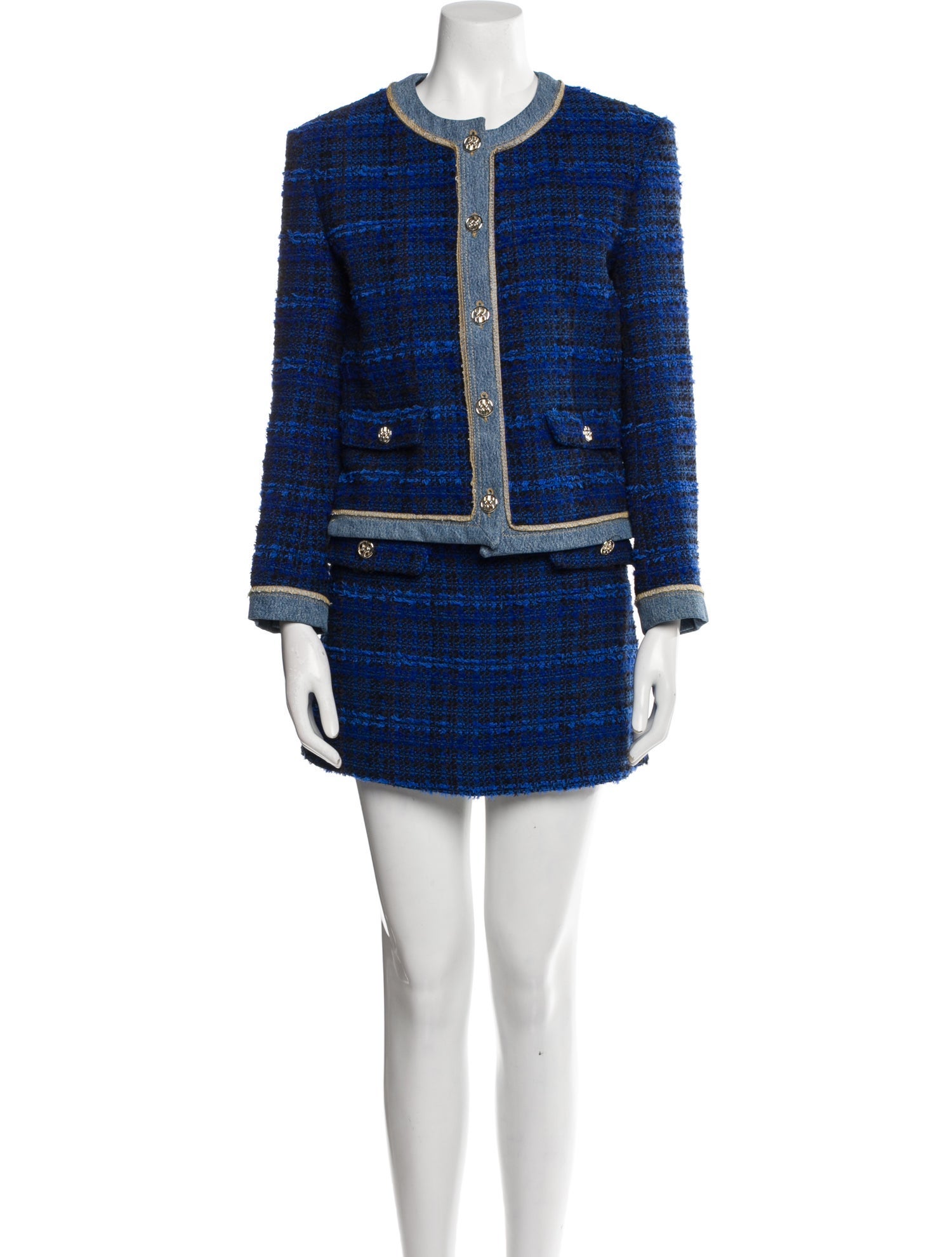 Sandro Tweed Pattern Skirt Suit