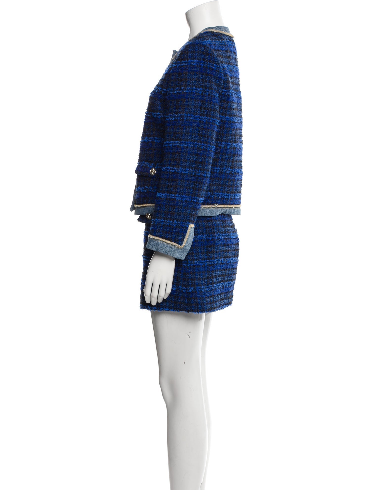 Sandro Tweed Pattern Skirt Suit