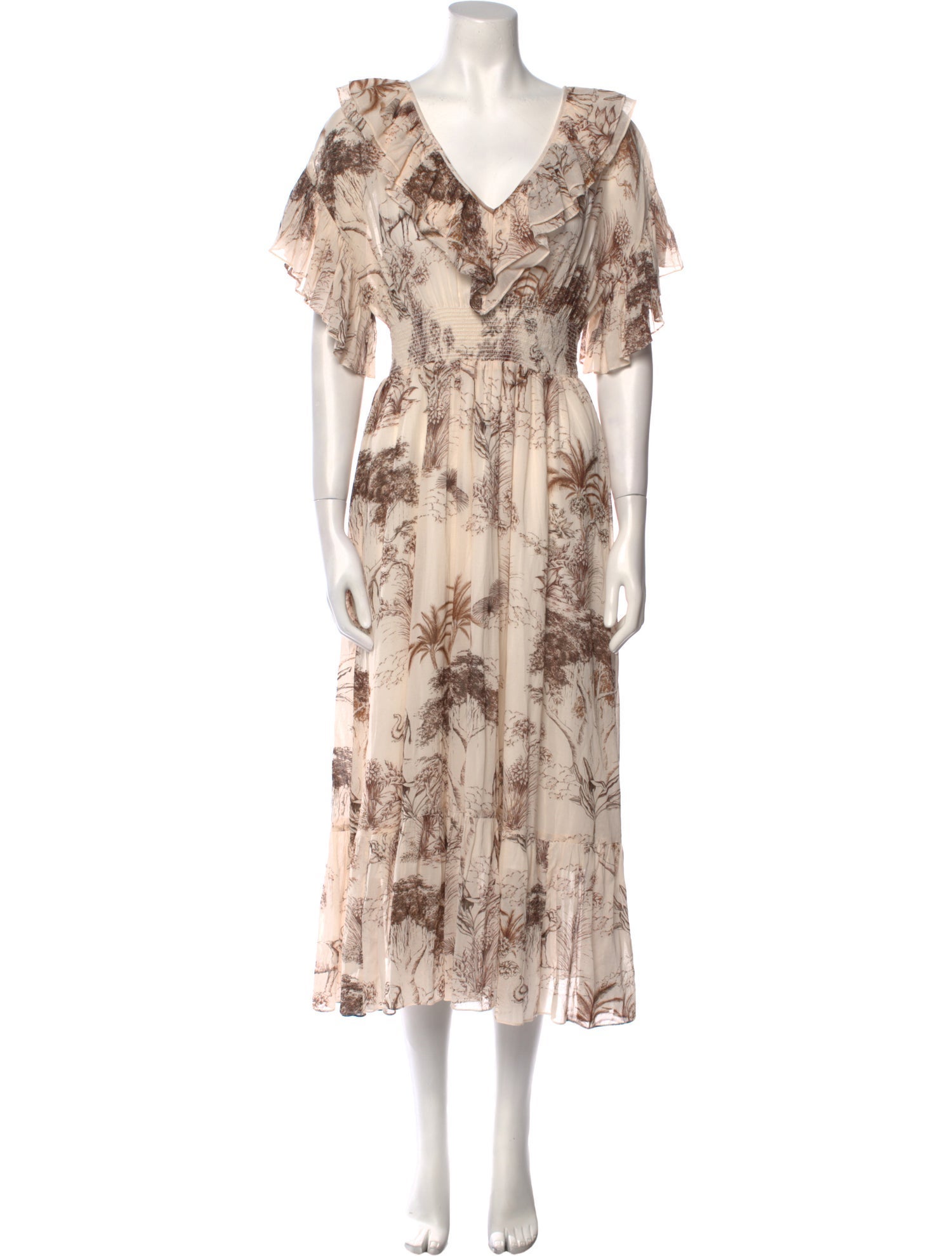 Sandro Floral Print Long Dress