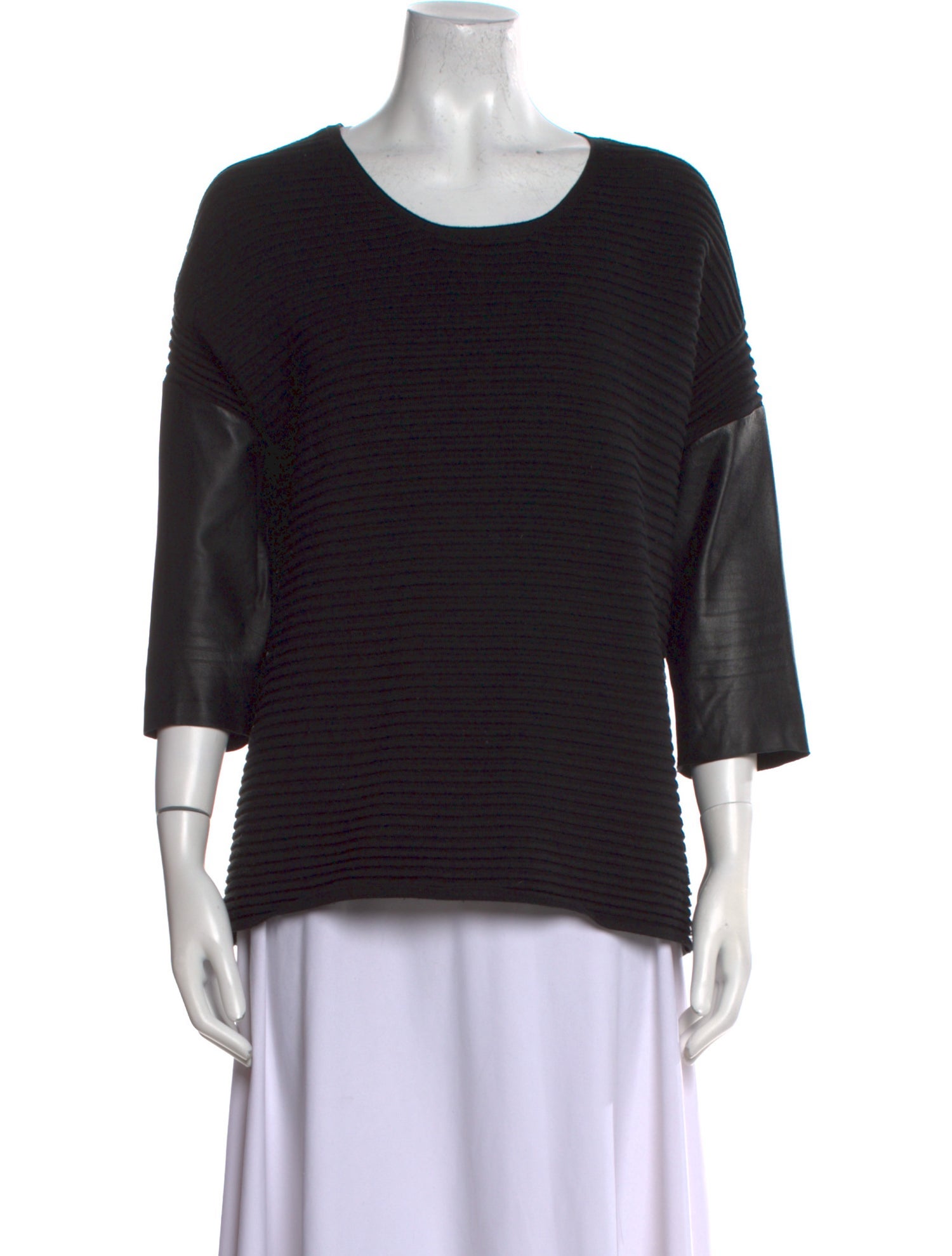 Sandro Scoop Neck Three-Quarter Sleeve Top